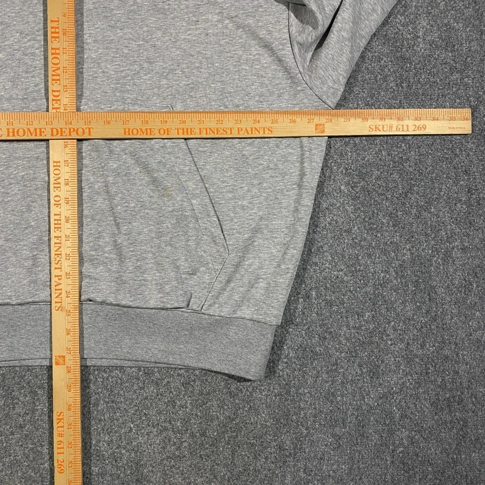 Adidas Essential 3 Bar French Terry Hoodie Adult XL Loose Fit Heather Gray Black